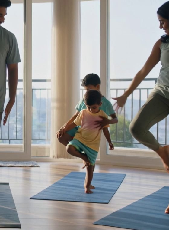 Children doing yoga